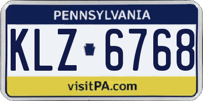 PA license plate KLZ6768