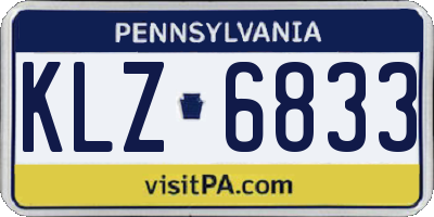 PA license plate KLZ6833