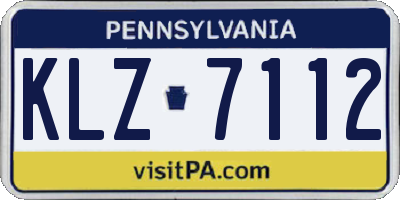 PA license plate KLZ7112