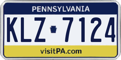 PA license plate KLZ7124