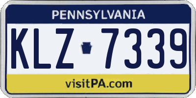 PA license plate KLZ7339