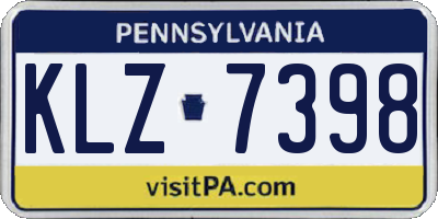 PA license plate KLZ7398