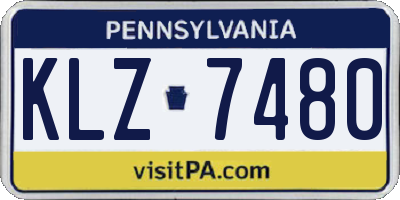 PA license plate KLZ7480