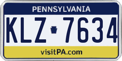 PA license plate KLZ7634