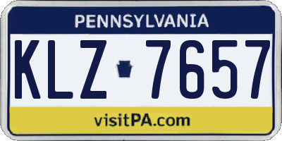 PA license plate KLZ7657