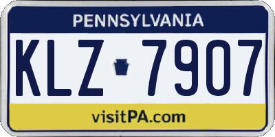 PA license plate KLZ7907
