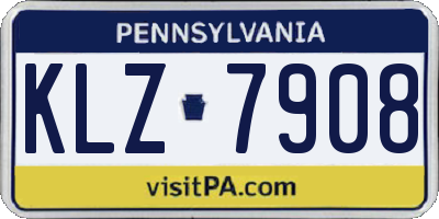 PA license plate KLZ7908