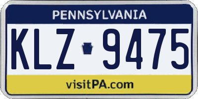 PA license plate KLZ9475