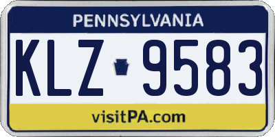 PA license plate KLZ9583