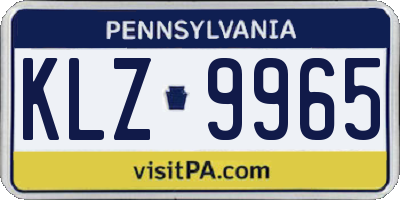 PA license plate KLZ9965