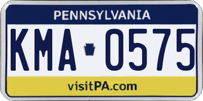 PA license plate KMA0575