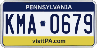 PA license plate KMA0679