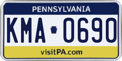 PA license plate KMA0690