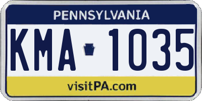 PA license plate KMA1035