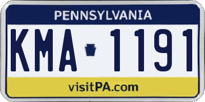 PA license plate KMA1191