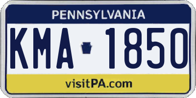PA license plate KMA1850