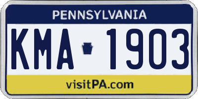 PA license plate KMA1903