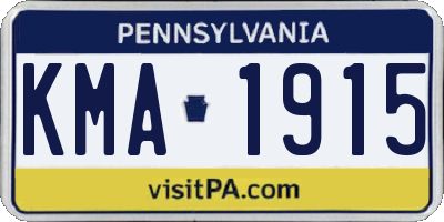 PA license plate KMA1915