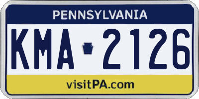 PA license plate KMA2126