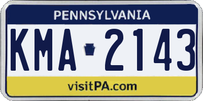 PA license plate KMA2143