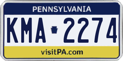 PA license plate KMA2274