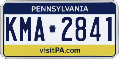 PA license plate KMA2841