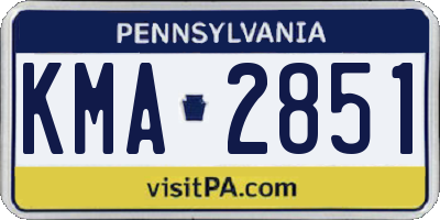 PA license plate KMA2851