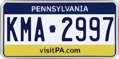 PA license plate KMA2997