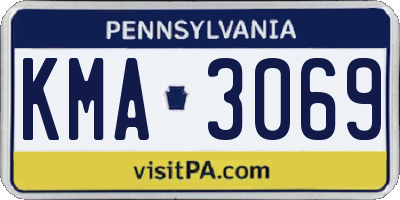 PA license plate KMA3069