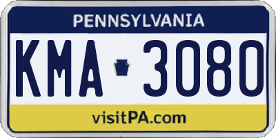PA license plate KMA3080