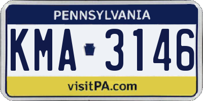 PA license plate KMA3146