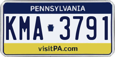 PA license plate KMA3791