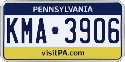 PA license plate KMA3906