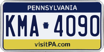 PA license plate KMA4090