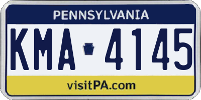 PA license plate KMA4145