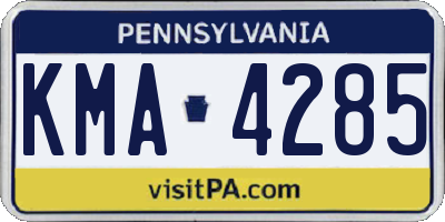 PA license plate KMA4285