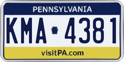 PA license plate KMA4381
