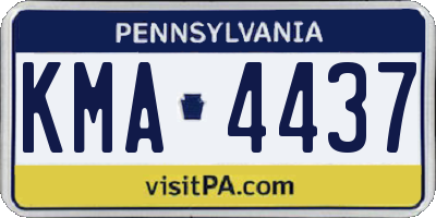 PA license plate KMA4437