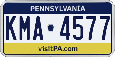 PA license plate KMA4577