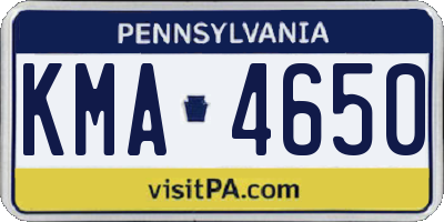 PA license plate KMA4650