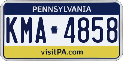 PA license plate KMA4858
