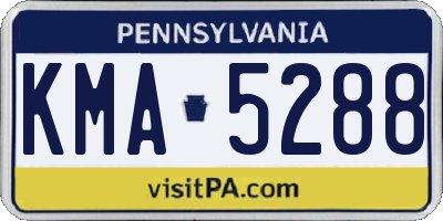 PA license plate KMA5288