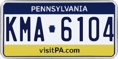 PA license plate KMA6104