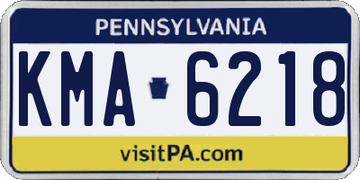 PA license plate KMA6218