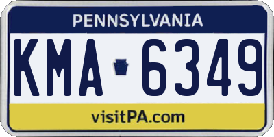 PA license plate KMA6349
