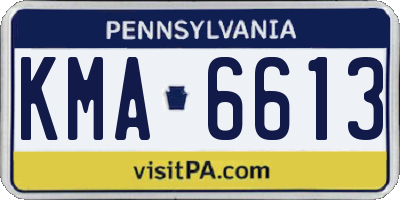 PA license plate KMA6613