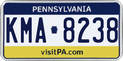 PA license plate KMA8238