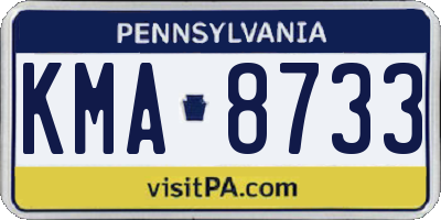 PA license plate KMA8733