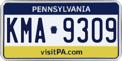 PA license plate KMA9309