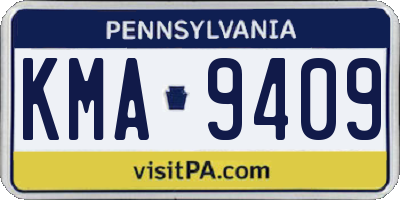 PA license plate KMA9409